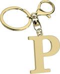 Stainless Steel Gold Letter A-Z Keychain for Women Men, Initial Letter Pendant with Key Ring, Charms for Key Backpack Bag