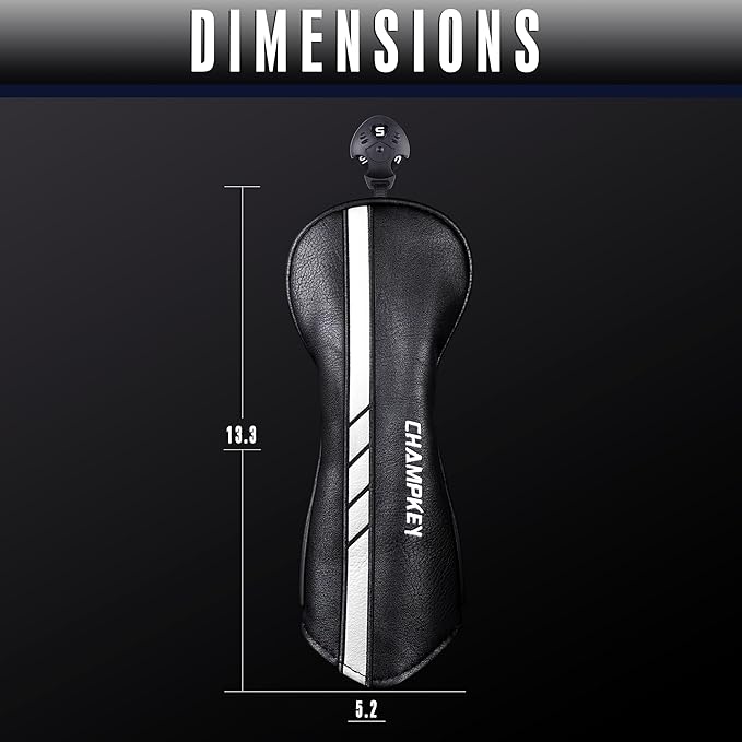 CHAMPKEY Premium Golf Head Covers for Woods and Driver - Advanced Polyurethane Synthetic Leather Golf Club Covers - Choose Between Single Cover and Full Set Covers