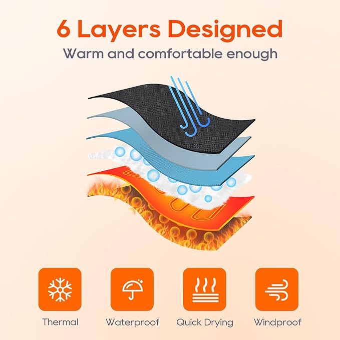 Heated Gloves for Men Women, Rechargeable Hand Warmer Gloves with Touchscreen, Waterproof Electric Heated Ski Glove for Winter Outdoor Work Hunting Camping Snowboarding Hiking Raynaud
