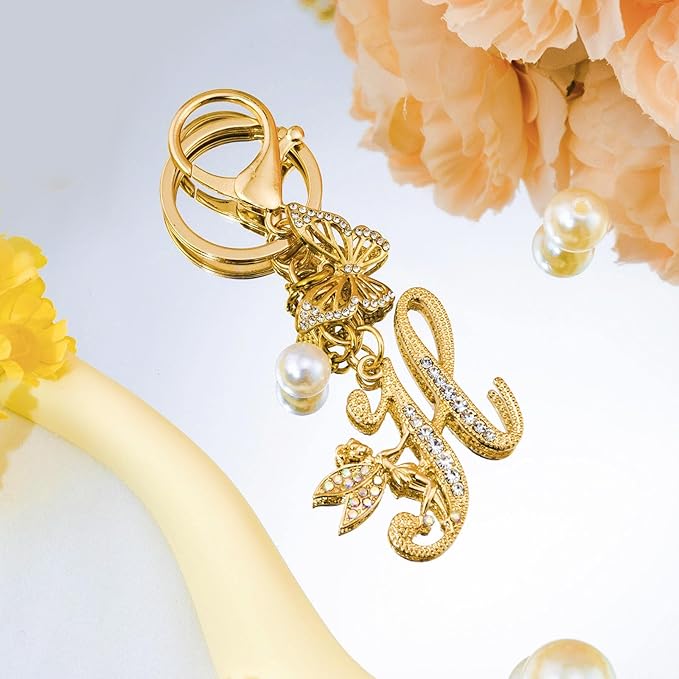 Initial Keychain Bag Charm Women Purse Charms for Handbags Accessories Charm for Wallet Butterfly Pendant for Girls