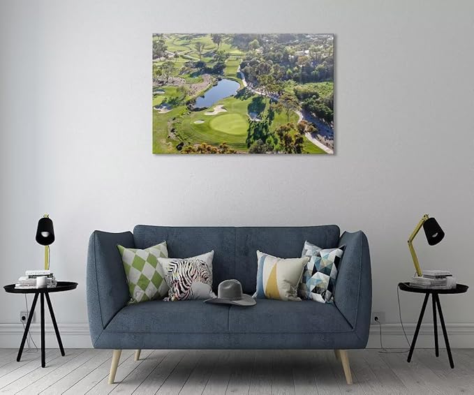 San Diego California Golf Course Wall Art for Living Room Bedroom Bathroom Home Decorations San Diego Golf Course Picture Poster Framed Artwork Canvas Prints Ready to Hang(12''H x 16''W)