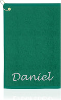Personalized Passion Golf Towel with Embroidered Name - 16"x26" Custom Golf Towels with Clip - Soft & Highly Absorbent Plush Velour - Easily Wipes Away Sweat and Dirt - Gift for Golfers - Green