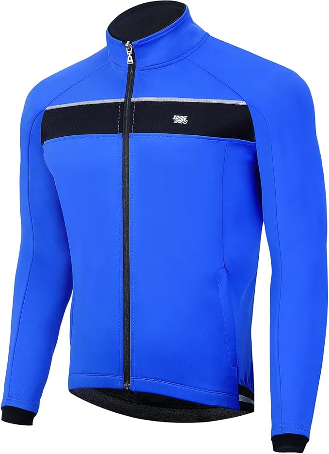 Souke Sports Men's Winter Cycling Jacket, Windproof Water Resistant Thermal Windbreaker