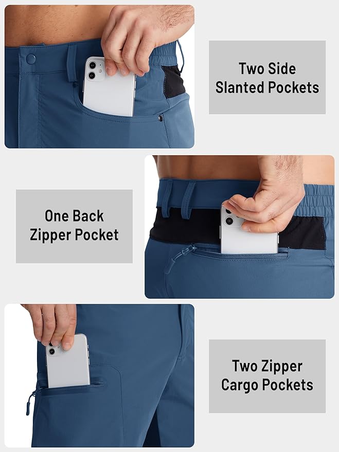 TACVASEN Men's Hiking Cargo Shorts 10" with Zipper Pockets Quick Dry Casual Stretch Golf Work Short Outdoor Summer