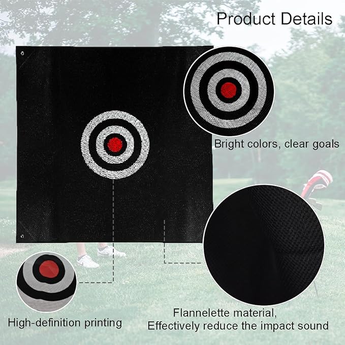 57" x 57" Silent Practice Hitting Net - Mute Golf Target Cloth for Training Aids Indoor Outdoor