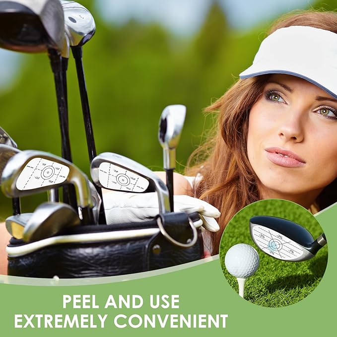 360 Pcs Golf Impact Tape Set, Sweet Spot Training Stickers for Woods, Irons and Putters, Impact Labels for Swing Consistency, Distance Control, and Ball Striking for Golf Beginners and Fans