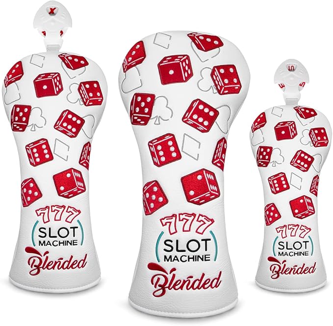 Golf Club Covers Lucky 777 Blade Putter Headcover Golf Driver Covers Fairway Wood Headcover Hybrid Head Cover Blade Putter Cover Leather 3 Wood Headcovers Golf Headcovers for All Brand
