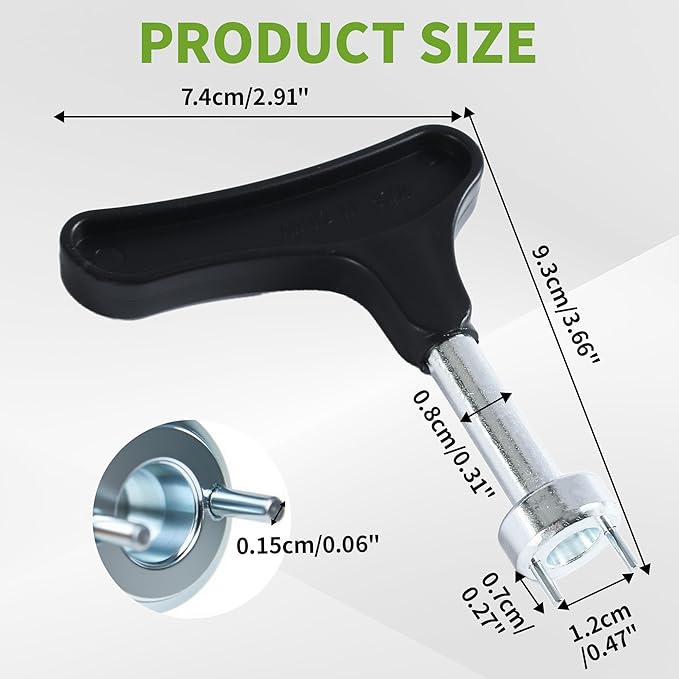 Golf Spike Wrench Zinc Alloy Golf Spike Tool with Ergonomic Handle Universal Spike Shoes Replacement Tool for Spike Shoes