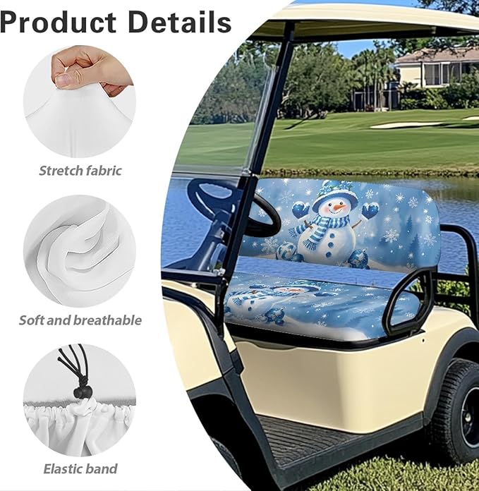 Fashion Print Golf Cart Seat Covers 2 Passenger Golf Cart Backrest Cover Golf Cart Seat Towel Gift for Friends
