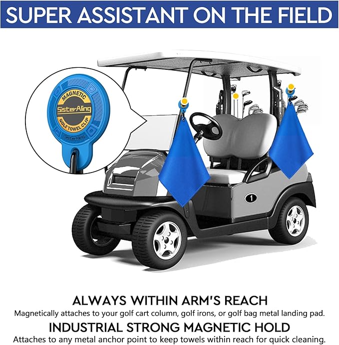 Magnetic Clip for Golf Towel,Removable Industrial Magnetic Accessories Design for Strong Hold to Golf Carts or Clubs