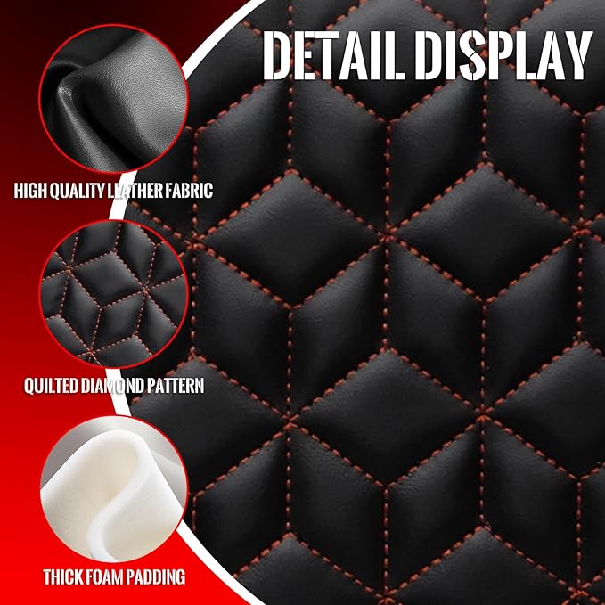Golf Cart Seat Covers Front and Rear for Club Car Precedent 2004+ Standard Seat Cushion, EZGO Vinyl Leather Seat Cover Set Replacement Accessories, No Staples, Black(4 PCS)