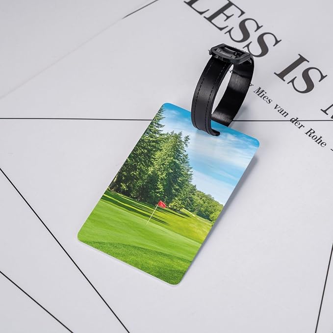 Durable PVC Luggage Tag For Travel, Bag Id Label, Golf Course Lawn, Waterproof Personalized Luggage Identifier For Suitcases Backpacks Gym Bags, Tsa Approved Airplane Travel Bag Tags For Women