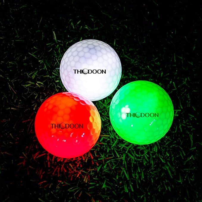 THIODOON Glow in The Dark Golf Balls Light up Led Golf Balls Night Golf Gift Sets for Men Kids Women 6 Pack (6 Colors in one)