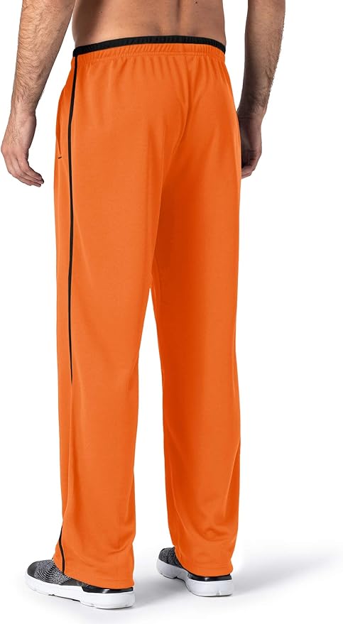 MAGNIVIT Men's Lightweight Sweatpants Loose Fit Open Bottom Mesh Athletic Pants with Zipper Pockets
