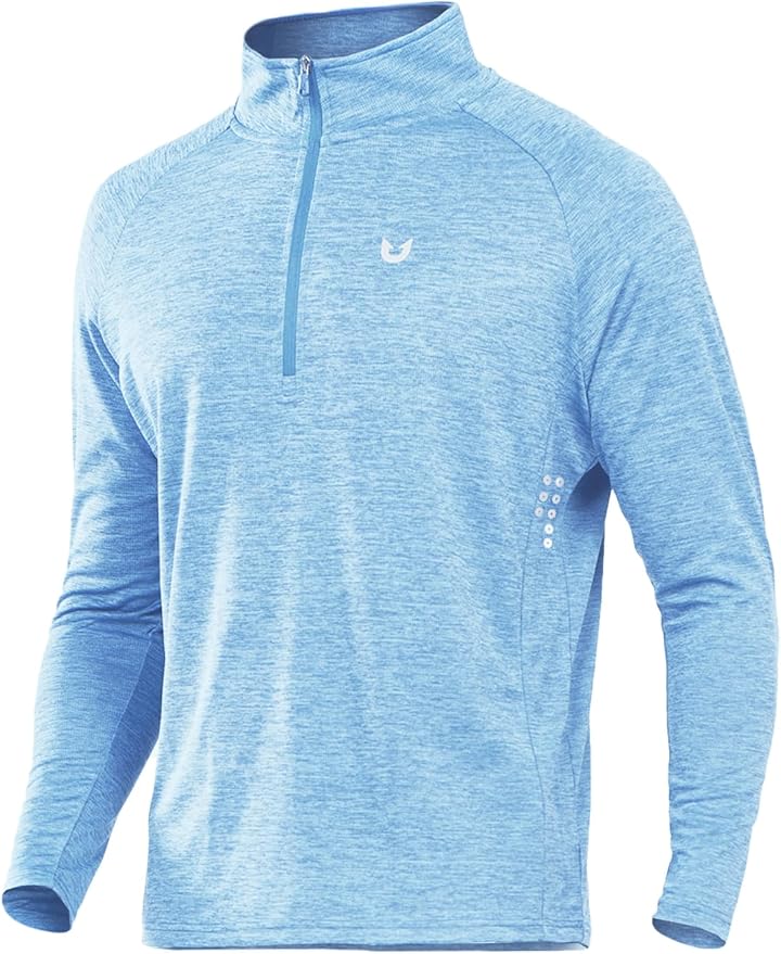 NORTHYARD Quarter Zip Pullover Men Running Shirt Long Sleeve Moisture Wicking Quick Dry Athletic Workout Shirts