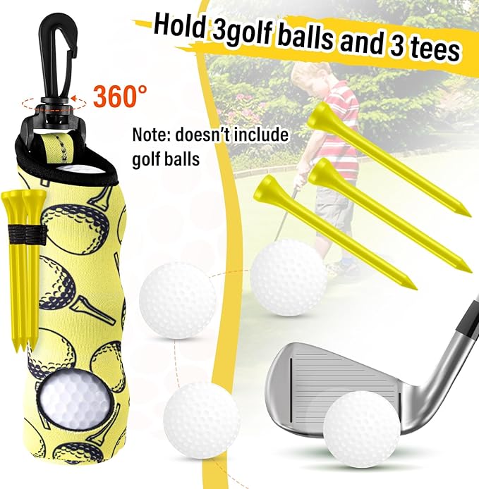 Liliful 12 Pcs Golf Accessories Kit, Include Golf Ball Bag with Hook Towel Tees Magnetic Ball Marker Divot Tool Cleaner Brush for Women Man Gifts