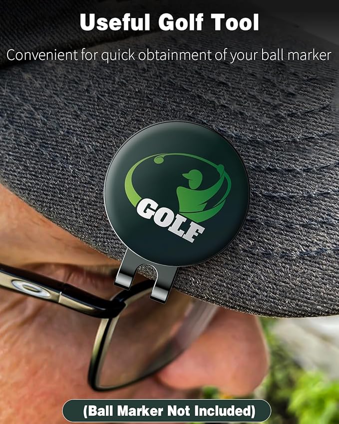 GreenHaven Golf Hat Clips Magnetic Golf Ball Marker Holders for Golf Hats Caps Pants Gloves Bags Visors Belts Nickel-Plated Alloy Clips for Metal Golf Ball Markers (Ball Marker Not Included)