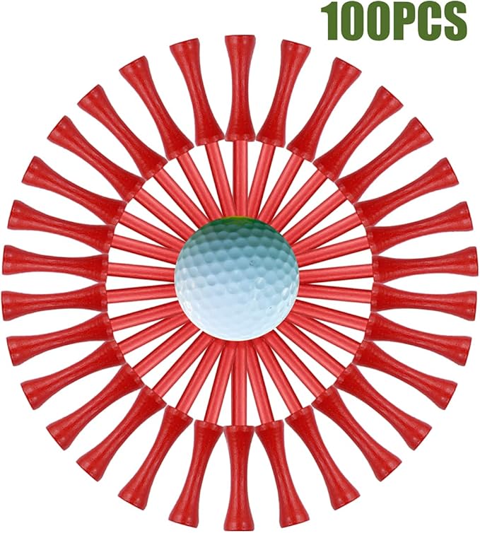 Step Down Golf Tees 2-1/8"or 2-3/4"or 3-1/4" 100 Pack Enduring Wooden Bamboo Golf Castle Tees