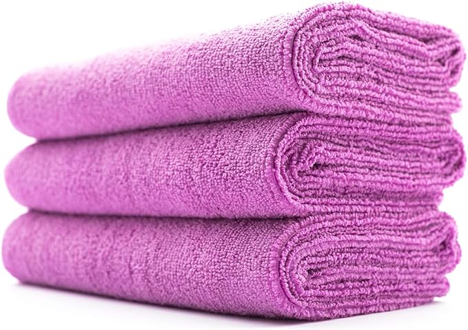 The Rag Company - Sport & Workout Towel - Gym, Exercise, Fitness, Spa, Ultra Soft, Super Absorbent, Fast Drying Premium Microfiber, 320gsm, 16in x 27in, Lavender - Pack of 3