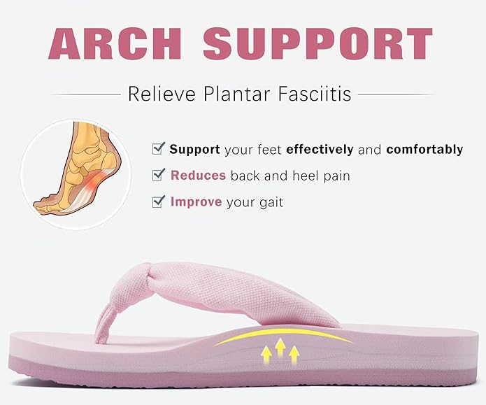 KuaiLu Flip Flops for Women with Arch Support Yoga Mat Comfortable Summer Beach Walking Thong Cushion Sandals Slip On Indoor Outdoor