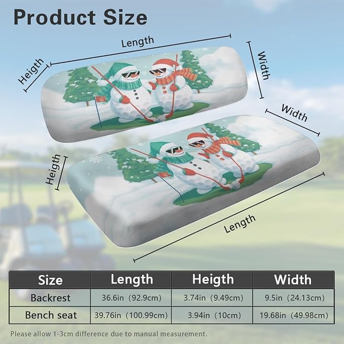 Fashion Print Golf Cart Seat Covers 2 Passenger Golf Cart Backrest Cover Golf Cart Seat Towel Gift for Friends