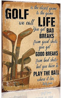 Golf Decor Signs Wall Art Golf Life Metal Tin Sign Vintage Golf Poster Golf Decoration For Home Man Cave Decor Golf Office Decoration Outdoor Indoor 8x12 Inch