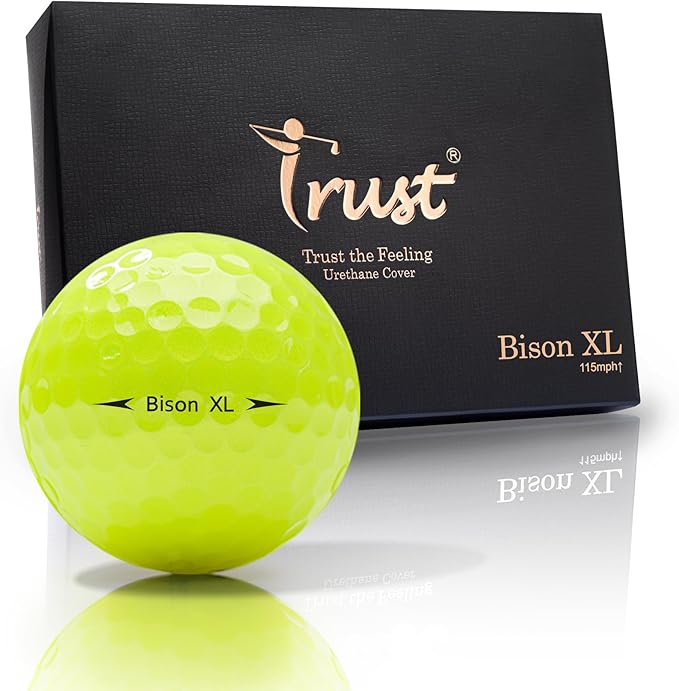 Trust Golf Ball I K8 Bison I Urethane Cover with Reactive Core I 3-Pcs I for Different Swing Speed I 12, 48, or 100 Balls I