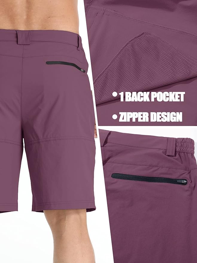 TACVASEN Men's Summer Outdoor Shorts Quick Dry Cargo Casual Work Hiking Shorts (NO Belt)