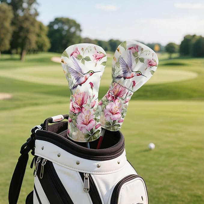 Golf Club Head Covers for Club Protective, Waterproof PU Leather Driver Fairway Wood Hybrid Head Cover
