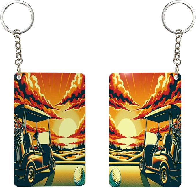 Keychain - Rectangular Acrylic Keychain Daily Key Ring Car Key Fob Holder 2X3 Inch