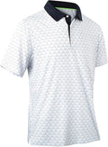 Mens Golf Shirts Quick Dry Moisture Wicking Casual Short Sleeve Performance Athletic Print Collared Stylish Men Polo Shirt