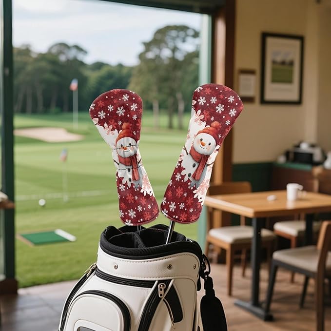Golf Club Head Covers for Club Protective, Waterproof PU Leather Driver Fairway Wood Hybrid Head Cover