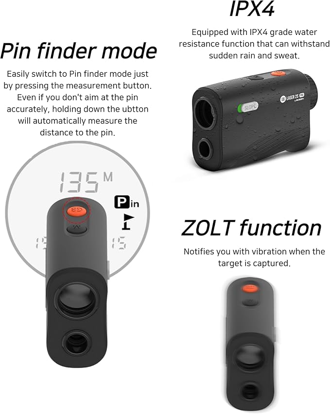 GOLFBUDDY 2S PRO Golf Range Finder with Slope, Measuring from The Cart, 1093 Yard Laser Rangefinder, Magnetic Mount, Pin Finder with Flag Pole Locking Vibration, One Click Scan Mode, Water Proof