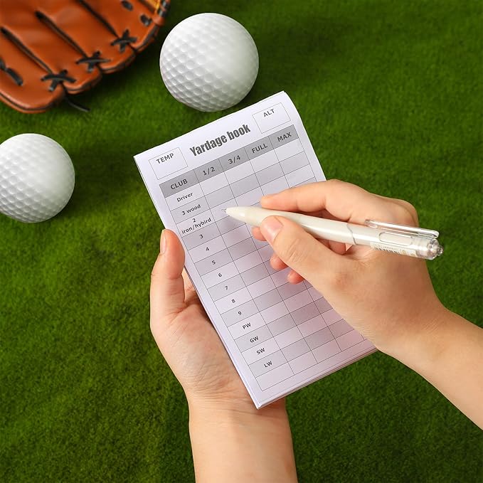 Glenmal 8 Pcs Golf Yardage Book with Golf Scorecard Book Notebook Pocket Size, Journal, Log Book, Score Book, Notepad for Golfers Men Women Golfing Game Scorebook Supplies