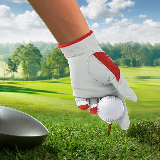 Men's and Women's Single Pack Left - Handed Breathable Golf Gloves Crafted from All - Premium Soft Cabretta Leather for Enhanced Grip and Durability