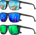 KALIYADI Polarized Sunglasses for Men and Women, Mens Sun Glasses with UV Protection for Driving Fishing Golf (3 Packs)