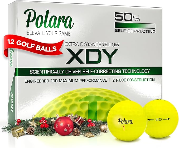 Polara Golf Self-Correcting Golf Balls – Soft Feel, Anti-Slice & Hook Correction, Exceeds USGA Limits, Dimple Pattern, High-Performance Balls for Men & Women