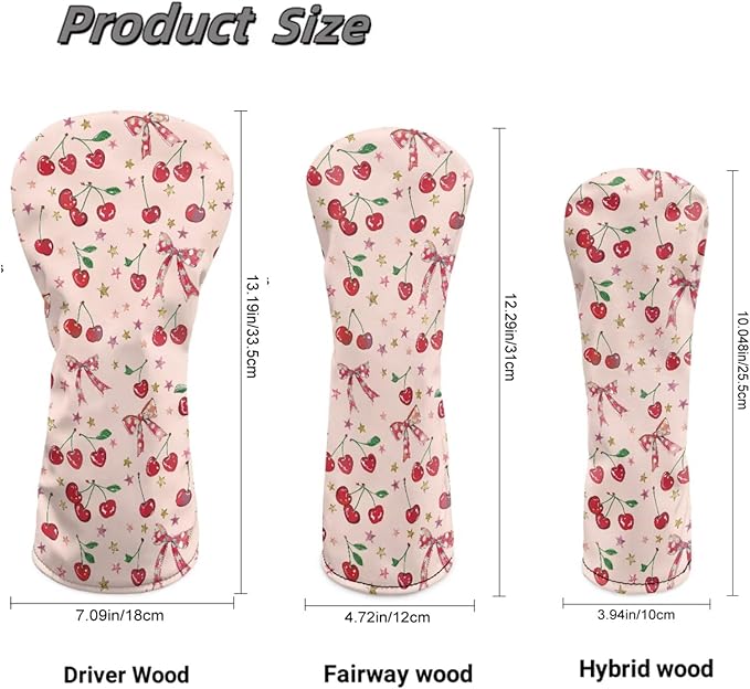 Golf Club Head Covers for Club Protective, Waterproof PU Leather Driver Fairway Wood Hybrid Head Cover