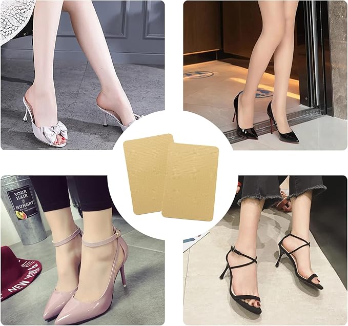 Sole Protector for High Heels, Yellow Shoe Grips on Bottom of Shoes,Shoe Bottom Protectors Anti Slip Shoe Grips Self Adhesive Silicone Non Slip Shoe Pads - 2 Pairs (6.0"×4.0"
