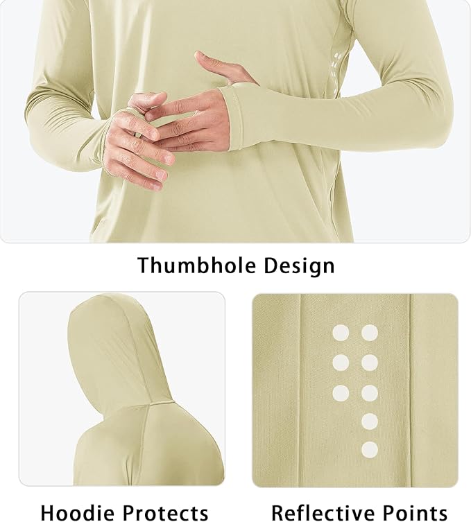 NORTHYARD Men's UPF 50+ Hoodie Shirts Long Sleeve Sun Protection Fishing Swim Beach UV SPF Rash Guard Quick Dry Lightweight