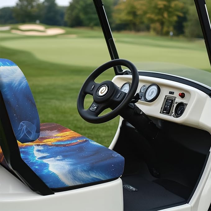 Fashion Print Golf Cart Seat Covers 2 Passenger Golf Cart Backrest Cover Golf Cart Seat Towel Gift for Friends