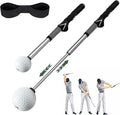 Retractable Golf Swing Trainer, Golf Grip Training Aid for Strength & Tempo Practice – Click Feedback Stick for Chipping & Hitting, Portable Warm-Up Trainer for Beginners Indoor/Outdoor