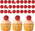 Honeydak 48 Pcs Basketball Cupcake Rings Toppers Decoration Sport Ball Theme Cupcake Picks Baseball Softball Basketball Volleyball Cake Decoration for Sport Baby Shower Birthday Party Cake Supplies