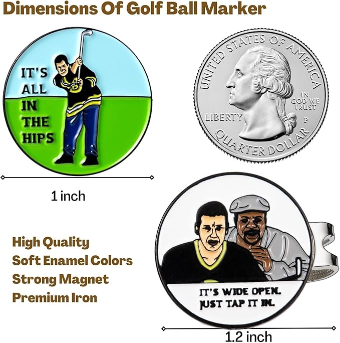 Artpreti Golf Ball Marker with a Standard Magnetic Hat Clip, Funny Golf Ball Marker Hat Clip for Men Women, Premium Golf Gifts for Men Women, Golf Accessories for Golf Lovers