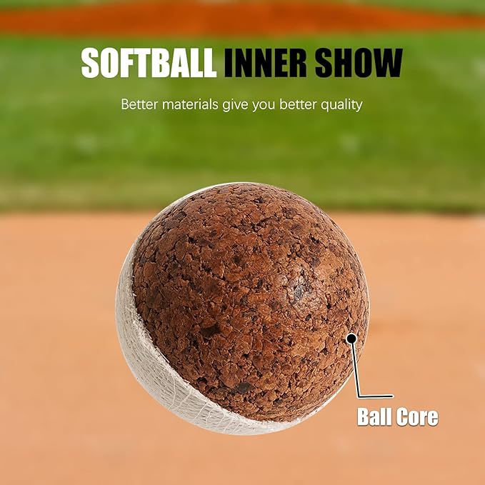 Practice Softballs - 12 Inch Fastpitch Softballs, Official Size and Weight，Soft Toss, Batting, Fielding, Hitting, Pitching