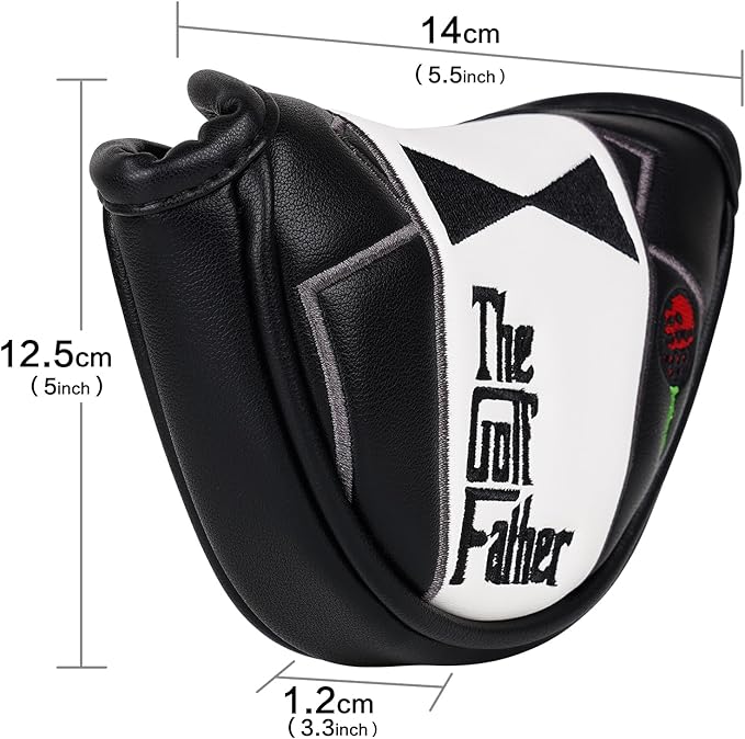The Golf Father Golf Club Covers, Driver Fairway Hybrid Headcover, Funny Putter Cover Magnetic, Black & White Color Iron Covers,Golf Gifts for Men