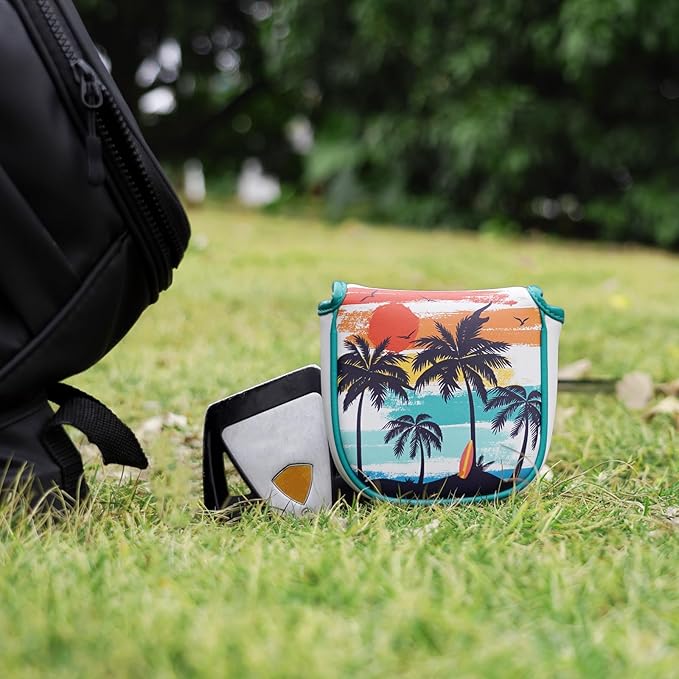 Golf Putter Cover Half Mallet Golf Club Head Covers Protector Magnetic Closure for Scotty Cameron Taylormade Odyssey Club Headcover Coco