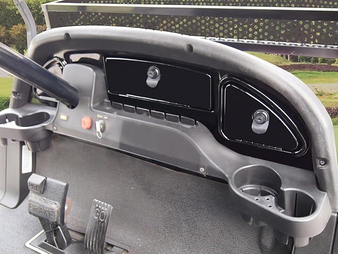 Huskey Dash Kit W/Locks for Club Car Precedent Carbon Fiber/Woodgrain/Glossy Black Finish, Mold Injected Plastic for 2004-2008.5 or 2008.5-Up Precedent Golf Cart