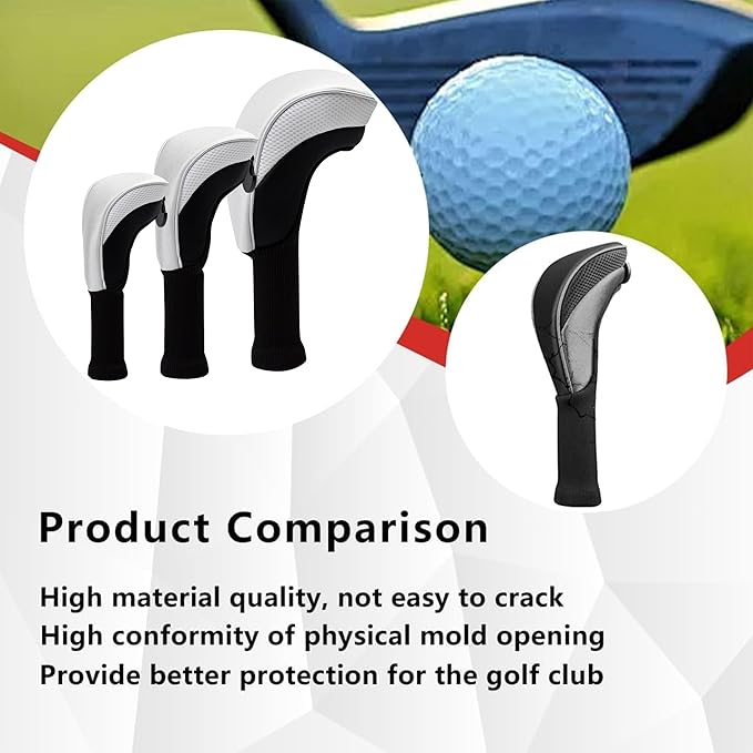 Golf Head Covers for Fairway Woods Driver Hybrids 5 Pieces Nylon Mesh Sports Fan Golf Club Headcovers-Golf Accessories for Men Women.