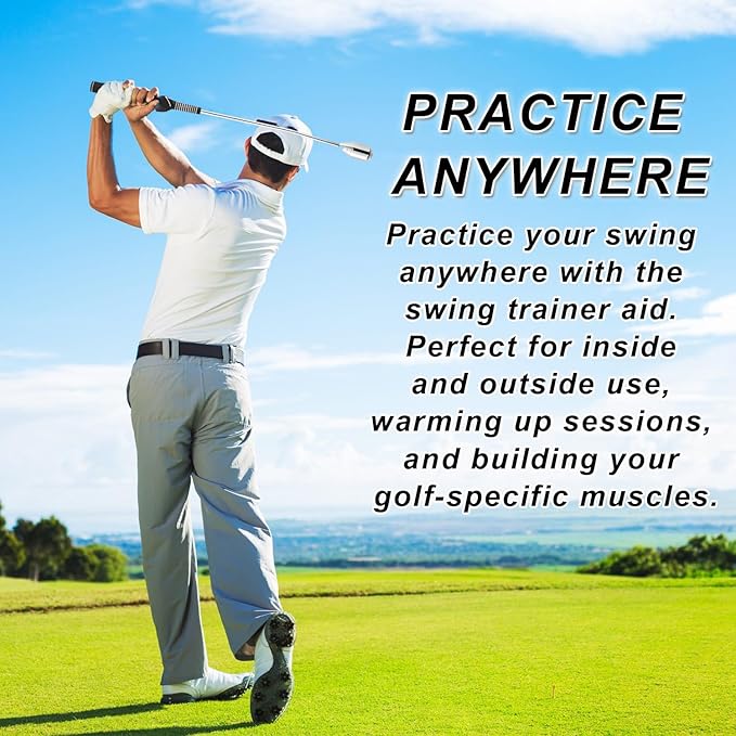 Golf Grip Swing Training Aid - Retractable Click Club Trainer Indoor Practice Warm Up Stick Flexible Telescopic Short Club Tempo Sound Release Trainer Devices